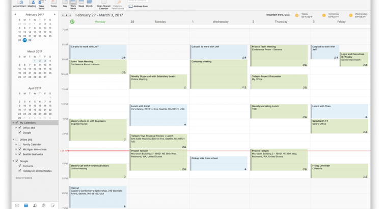 google calendar office for mac 2016